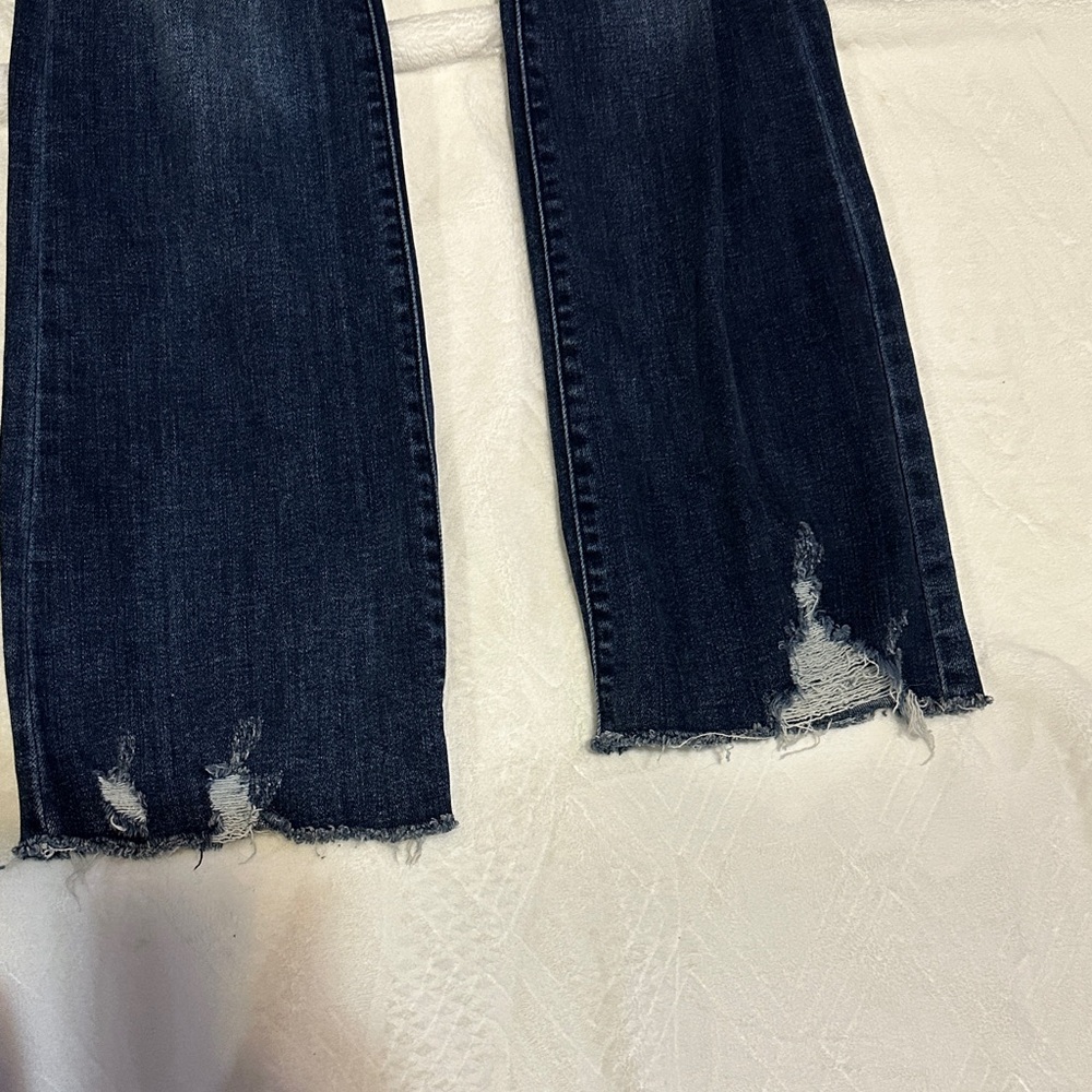 Judy Blue Dark Blue Distressed Straight Leg Jeans - Picture 3 of 6